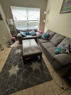 Gray Sofa and Loveseat Set