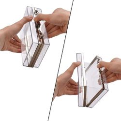 Clear Acrylic Box Clutch Crossbody with Silver Metal Chain Strap $25