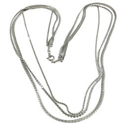 Vintage silver tone multi chain layered glam necklace