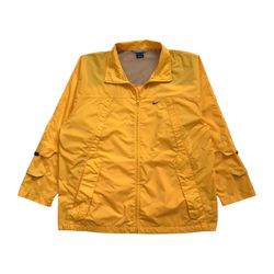 VINTAGE NIKE WINDBREAKER JACKET LARGE L MENS YELLOW SWEATSHIRT PULLOVER TRAVIS