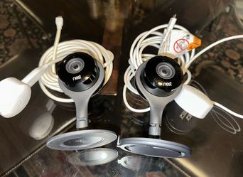 2 Used  Google Nest Cam Indoor Security Cameras  HD Smart WiFi  Excellent working condition