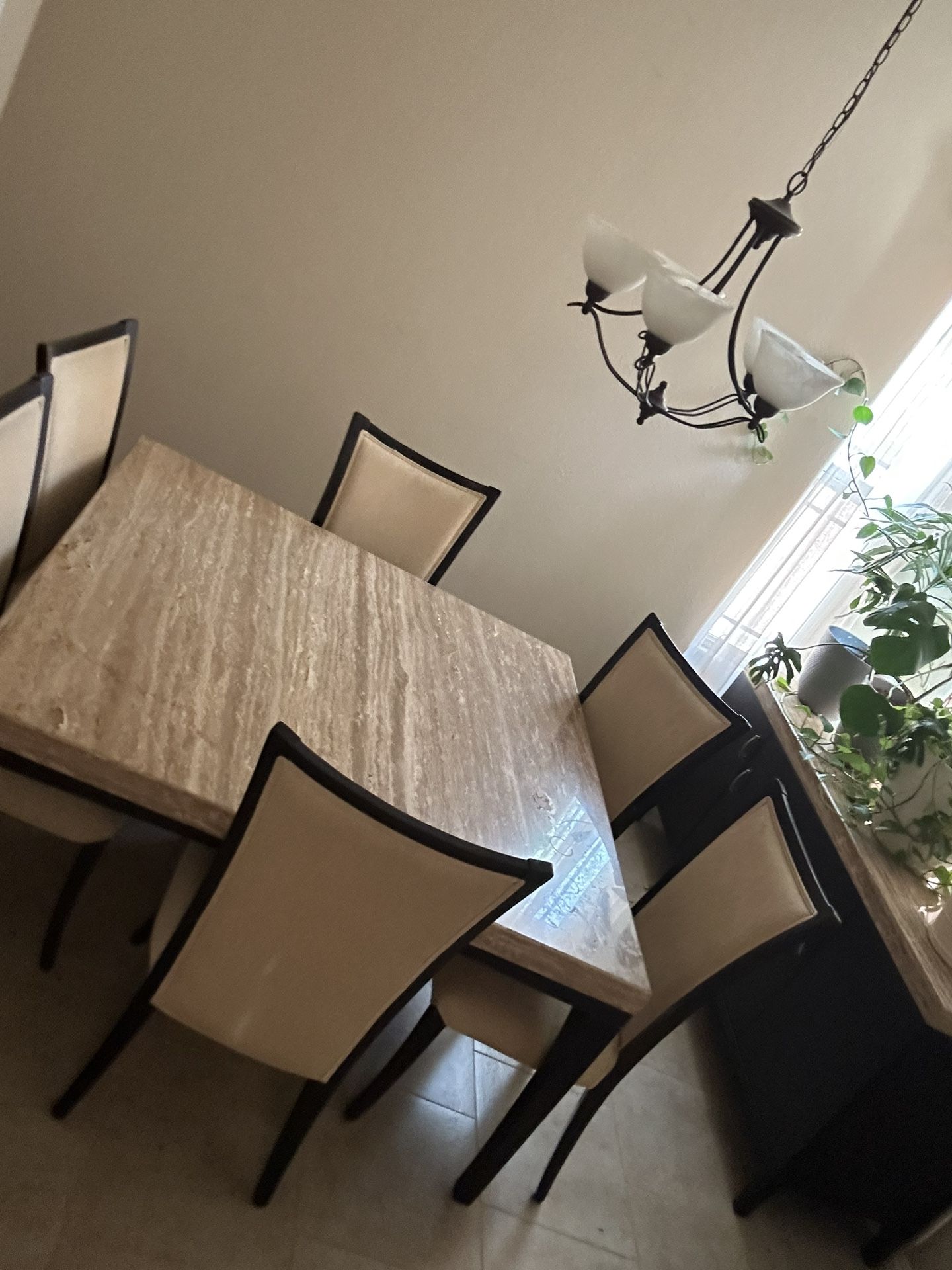 Large Dining Table With 6 Chairs And Cabinet