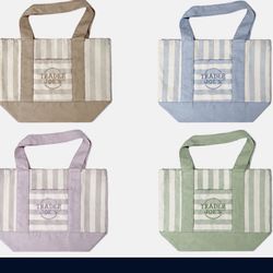 Viral Trader Joe’s 2026 Mini Striped Canvas Tote Bag