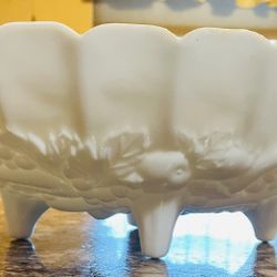 Milk Glass Fruit Bowl   $ 25