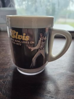 Collectible Vintage 70s Elvis Presley "The King" Memorabilia Mug 