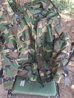 Army Parka and pants set for cold weather rain