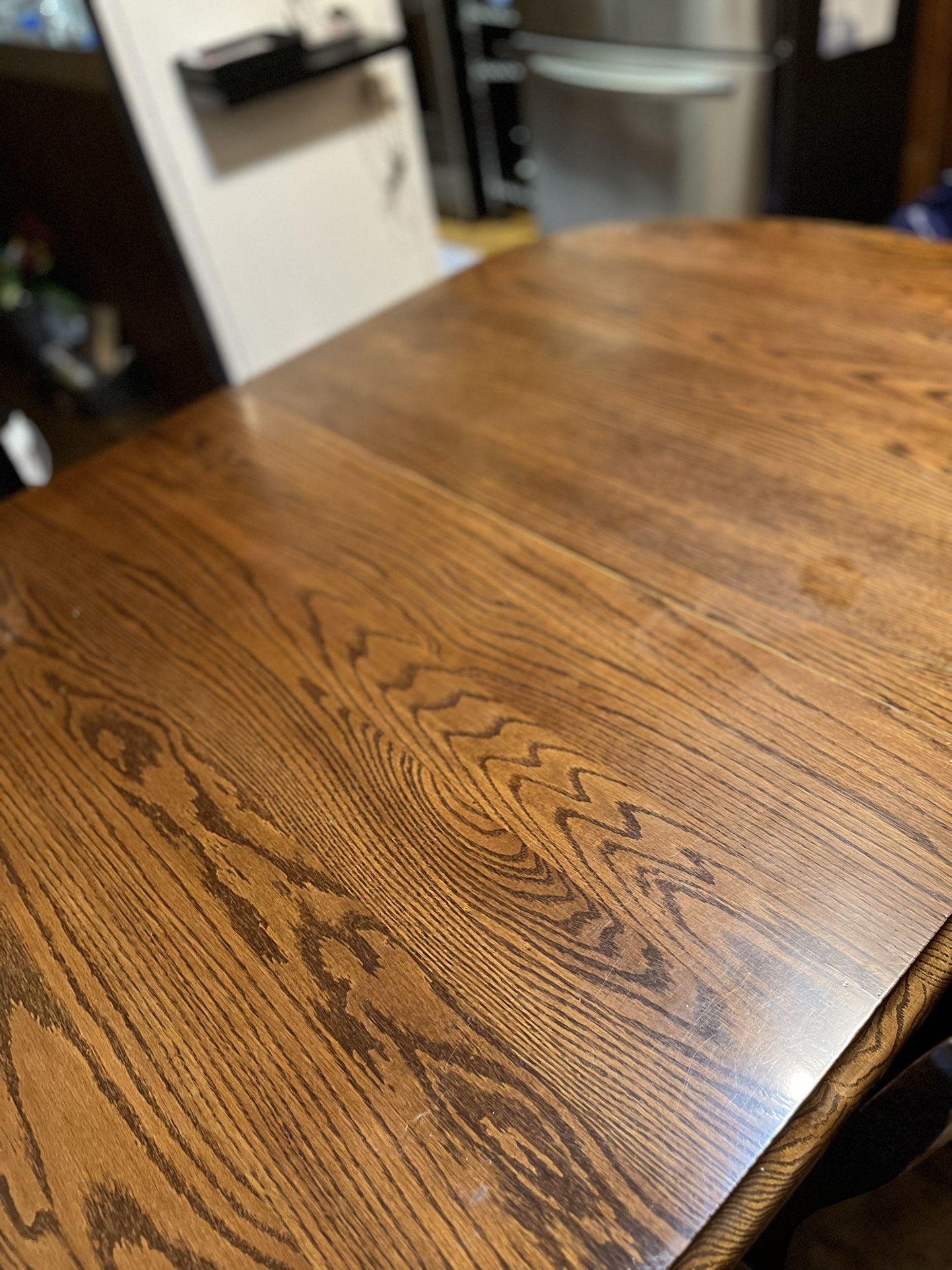 Solid Oak Table With Leaf