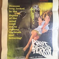 Original 1971 POINT OF TERROR Movie Poster 27x41 Vintage Horror One Sheet