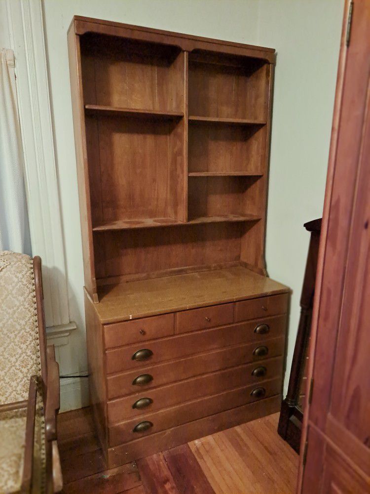 Ethan Allen Dresser With Bookcase Hutch Or best offer