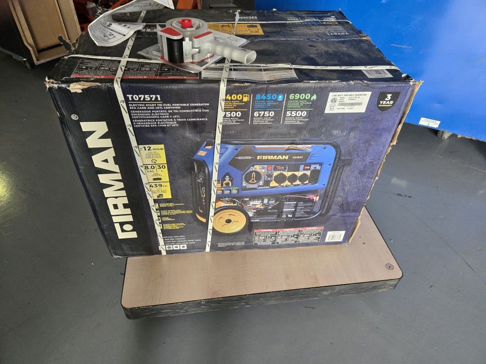 Firman Tri Fuel 7500W Generator, Brand New