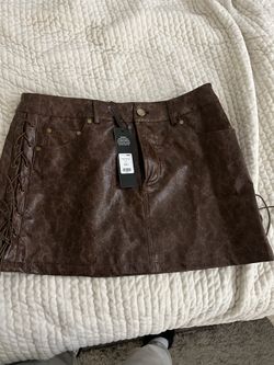 Brown Leather Skirt
