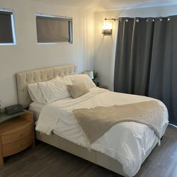 Full Size Tan Bed Frame 