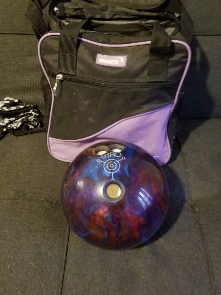 Ebonite gyro magnum, bowling ball with carrying bag
