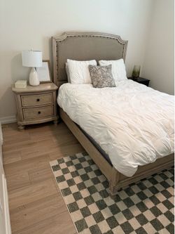 Queen Bed Frame - Wood with head/foot boards.