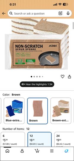 AIDEA Non-Scratch Scrub Sponges 12-Count