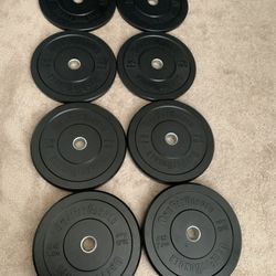 Olympic Bumper Weight Plates Set - Pairs of 10s, 15s, 25s and 45s 