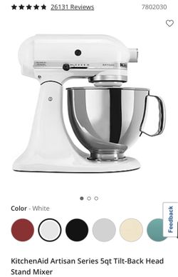 KitchenAid Artisan Series 5qt Tilt-Back Head Stand Mixer