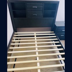 Full Size Bed Frame And A Night Stand