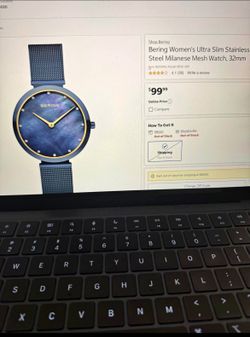 💙 Valentine’s Day Gift – BERING Ultra Slim Blue Milanese Watch – NEW 💙