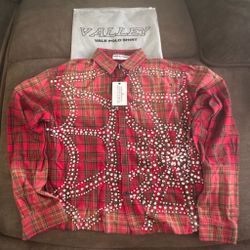 Valley Vale Polo Red Plaid Crystal Shirt