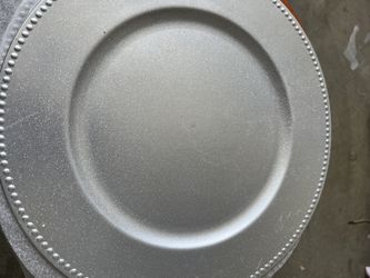 Lot Of Silver And Silver Glitter Plate Chargers