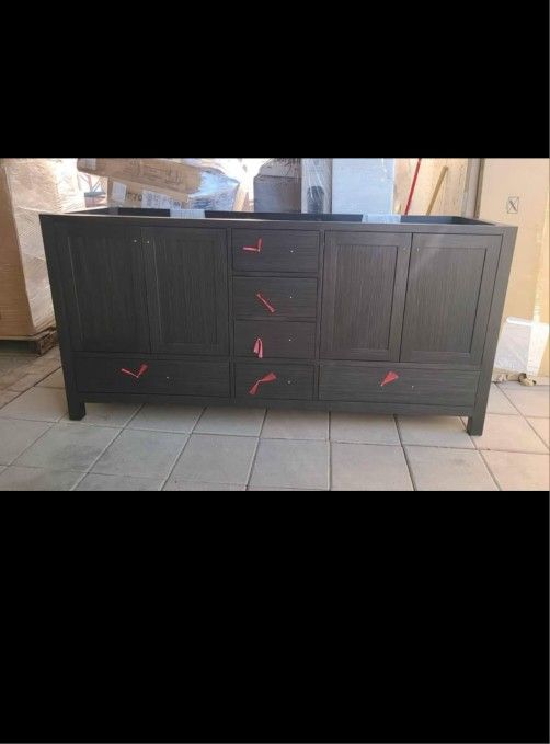 72" Double Sink Bathroom Vanity Without Top