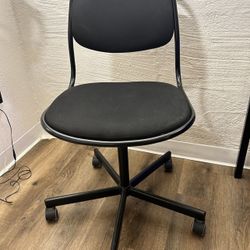 Ikea Black Steel Chair w/ Foam Seat & Back