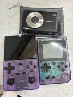 K36 console game, Compact Digital Camera 44MP 16x Optical Zoom with 32GB Card - BRAND NEW!, Merkury MI-PGC01 Purple Clear Handheld Video Game Console