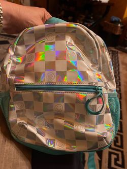 Holographic Checkered Mini Backpack