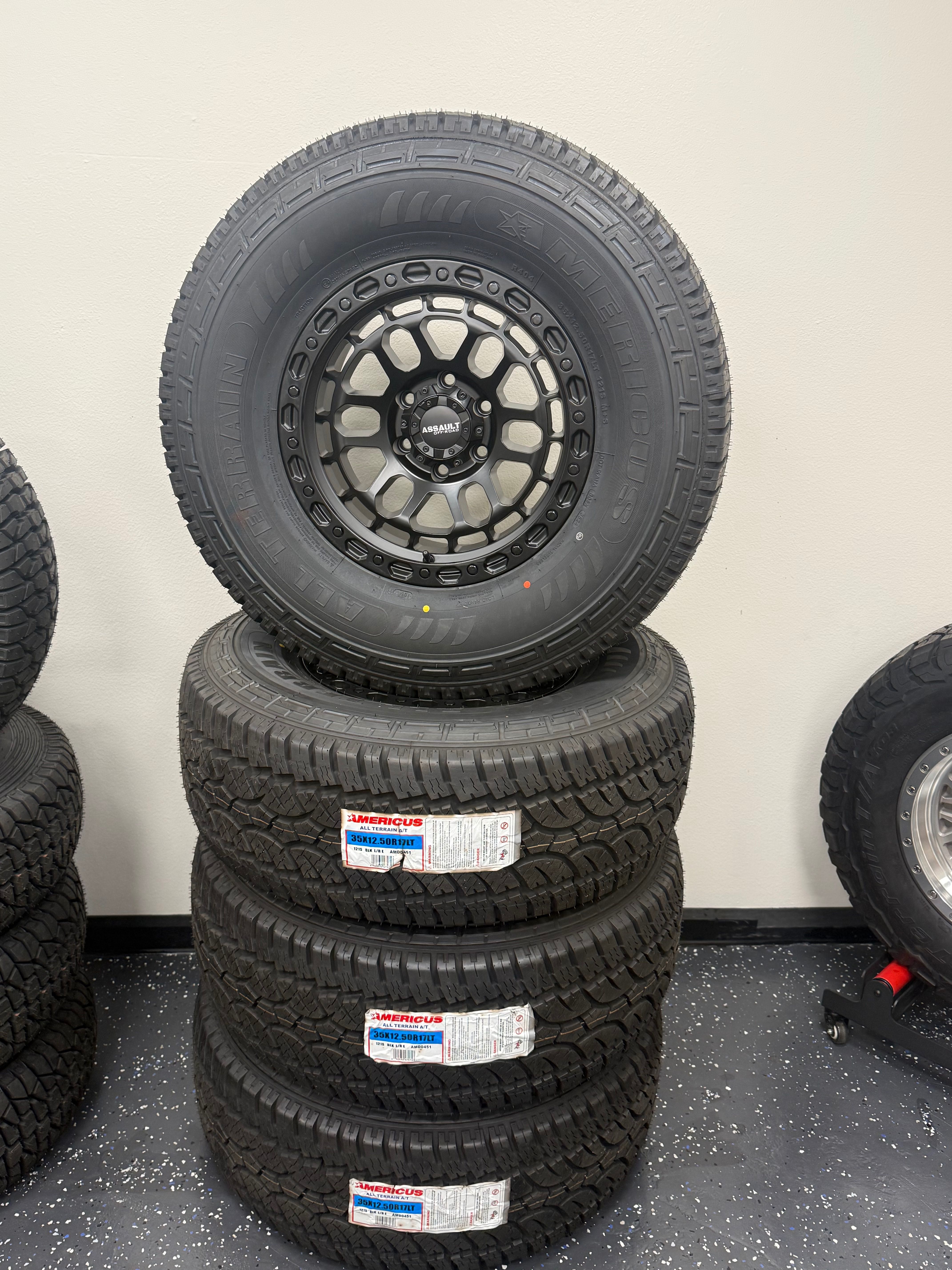 π₯ 35x12.50R17 Americus AT + 17β Assault Wheels π₯ CORE TIRE MOTORSPORTS