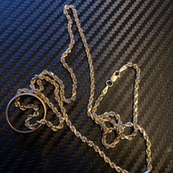 14k Solid Gold Rope Chain 2.5mm