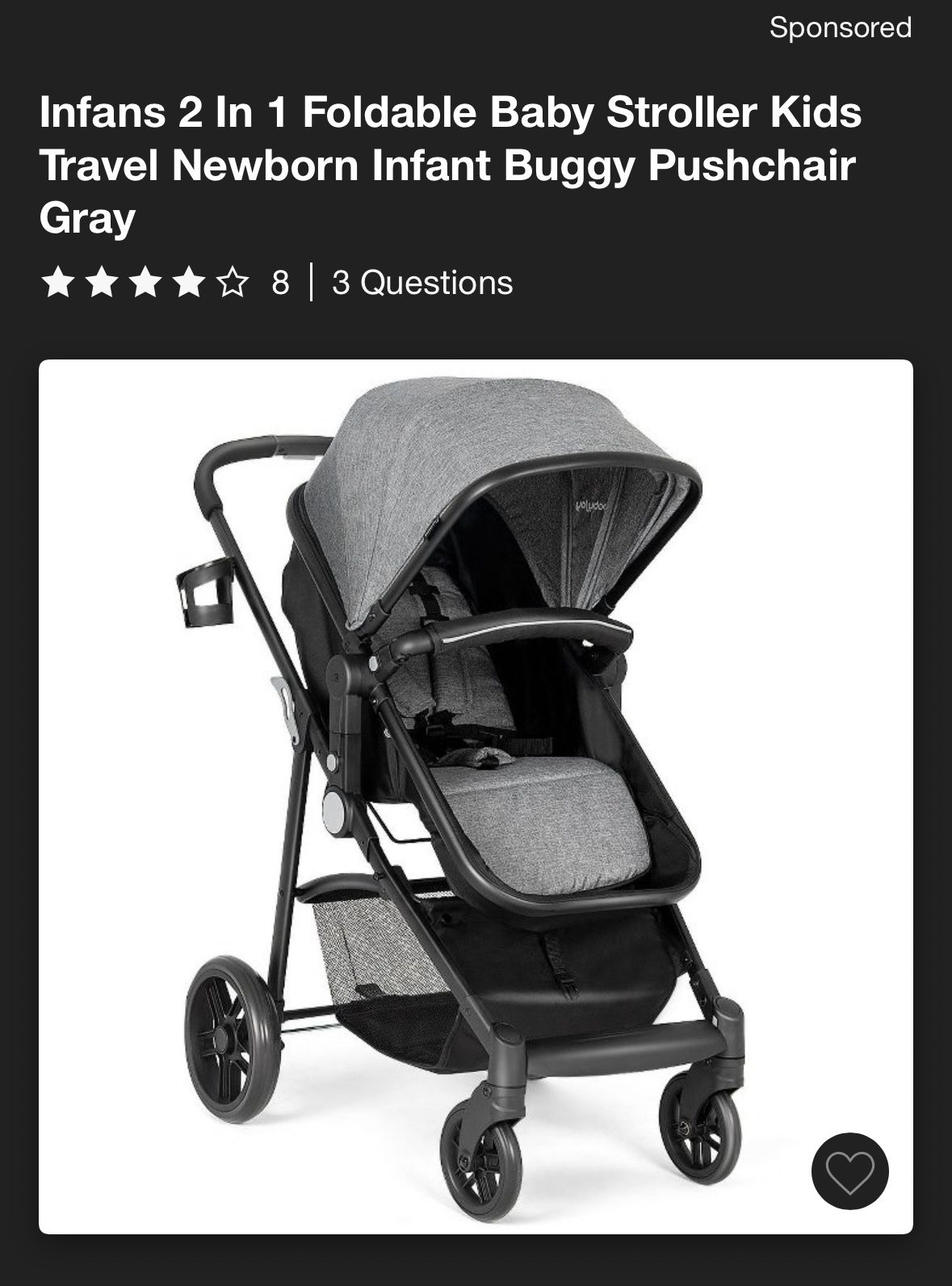 Infans 2 in 1 Foldable Baby Stroller And infant Buggy