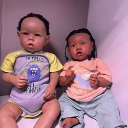 Two Wonderful Weighted Reborn Dolls African American 