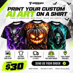 Print Your AI ART Into a Custom Halloween Shirt!