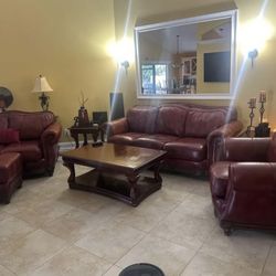 8 Piece Genuine Leather Living Room Set 