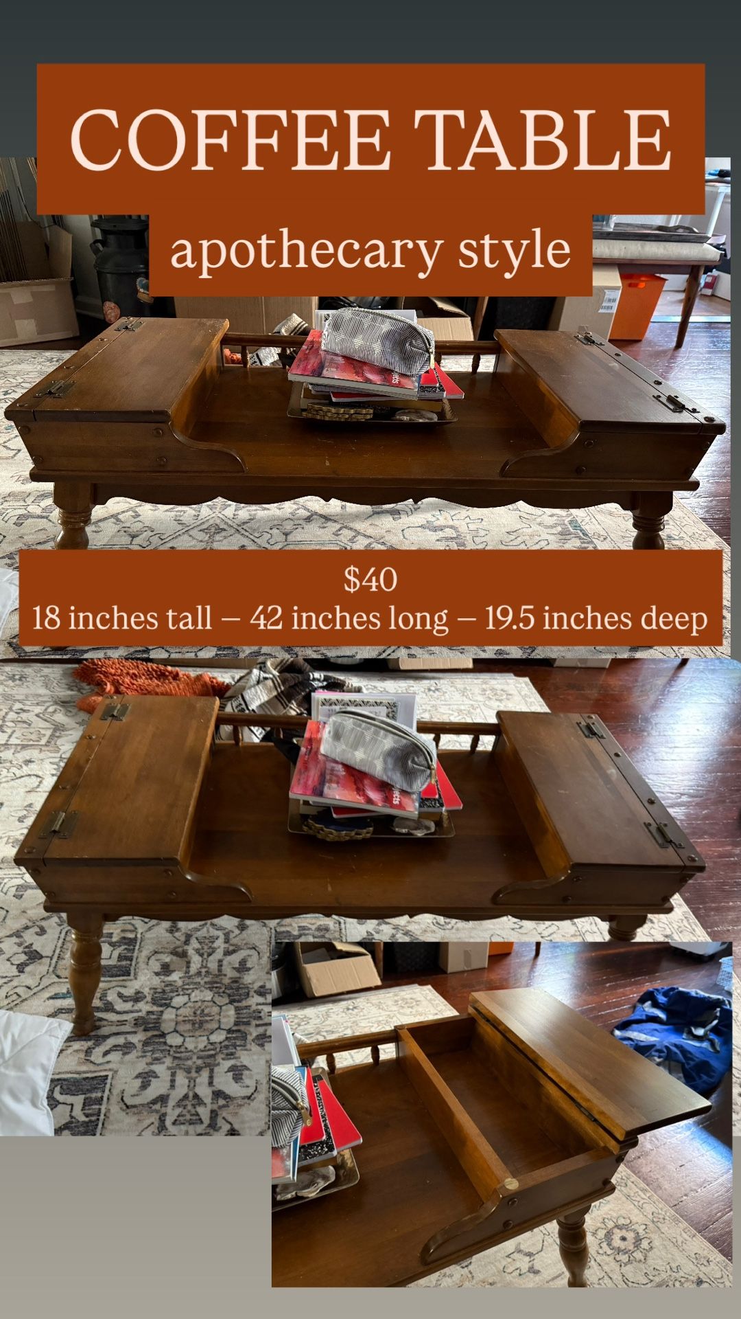 COFFEE TABLE - apothecary style