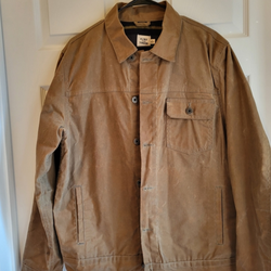 Flint and Tinder Flannel-Lined Waxed Trucker Jacket - Field Tan - L