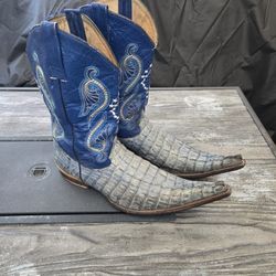 MENS VINTAGE LARRY TAYLOR (LT) CUSTOM COWBOY BOOTS MADE IN MEXICO SIZE 12