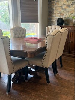 Dinning room table and chairs  set! And Credenza/Buffet