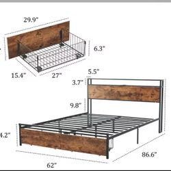 Black Rustic Bed-frame