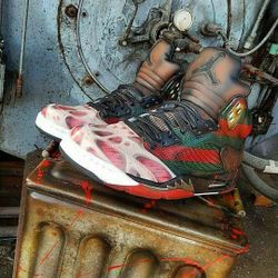 Jordan 5 Custom “Freddy Krueger” – Size 12 – One-of-One Collector’s Set