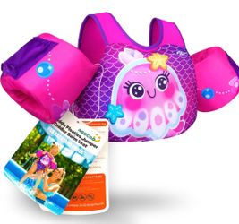 Puddle Float Jumper, Toddler Swim Vest, Toddler Floaties for Pool Adjustable Triple Back Buckle, Arm Floaties, Pool Swimming Jacket, Water Wings, EPE