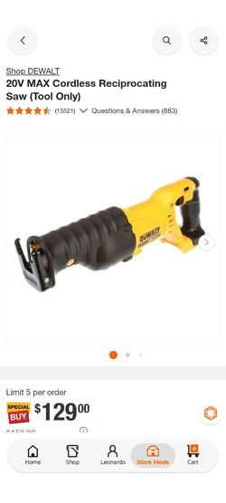 DEWALT
20V MAX Cordless Reciprocating Saw