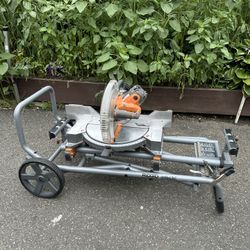 Ridgid 12” Dual Bevel Sliding Miter Saw With Floatable Stand 