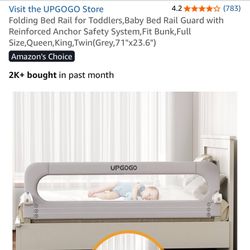 Folding Bed Rail for Toddlers,Baby Bed Rail Guard with Reinforced Anchor Safety System,Fit Bunk,Queen Size 