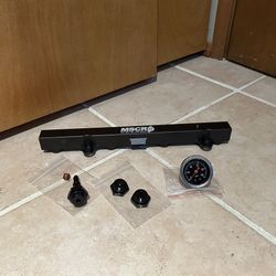 Honda k series aluminum fuel rail with gauge 