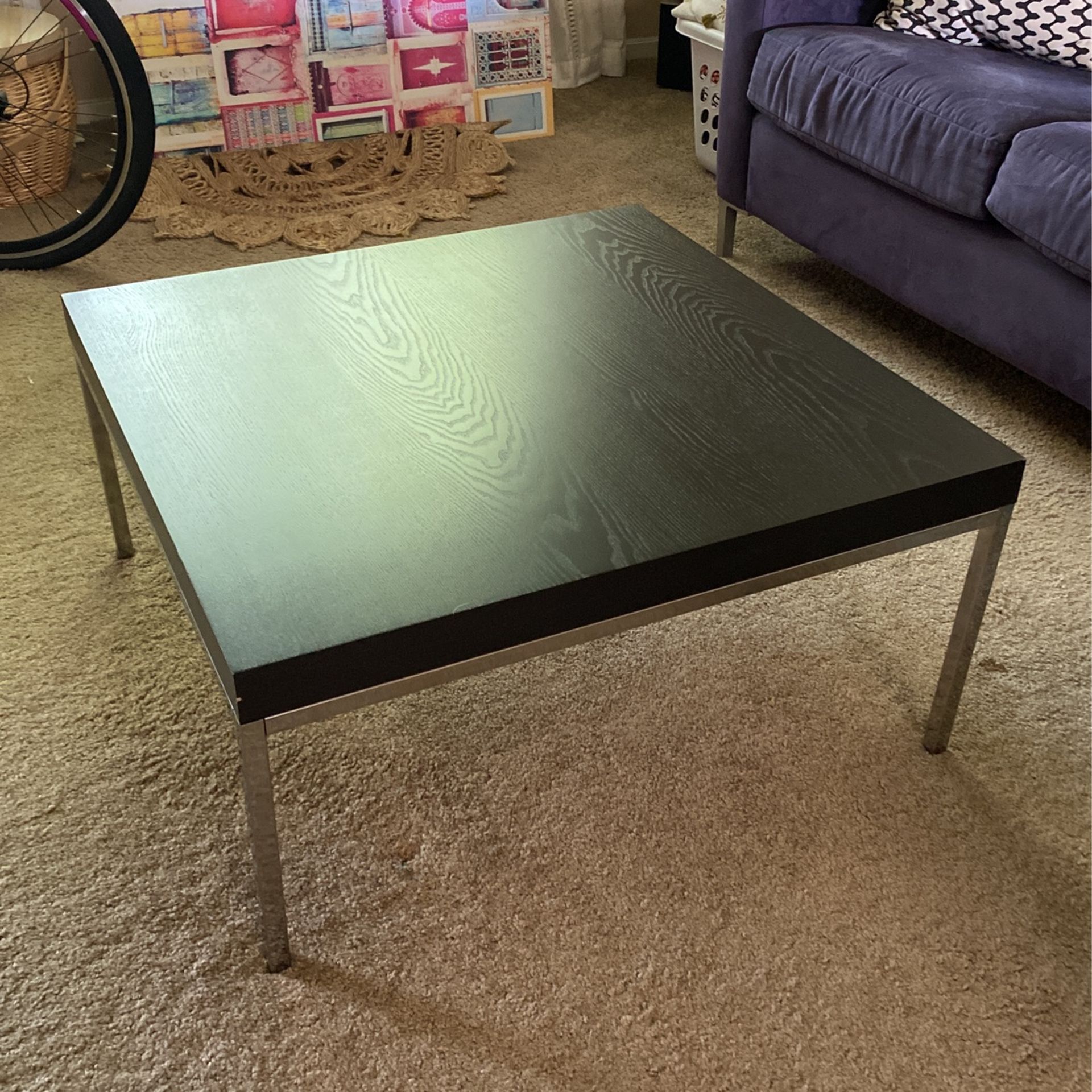 Square Coffee Table With Chrome Legs 30x30