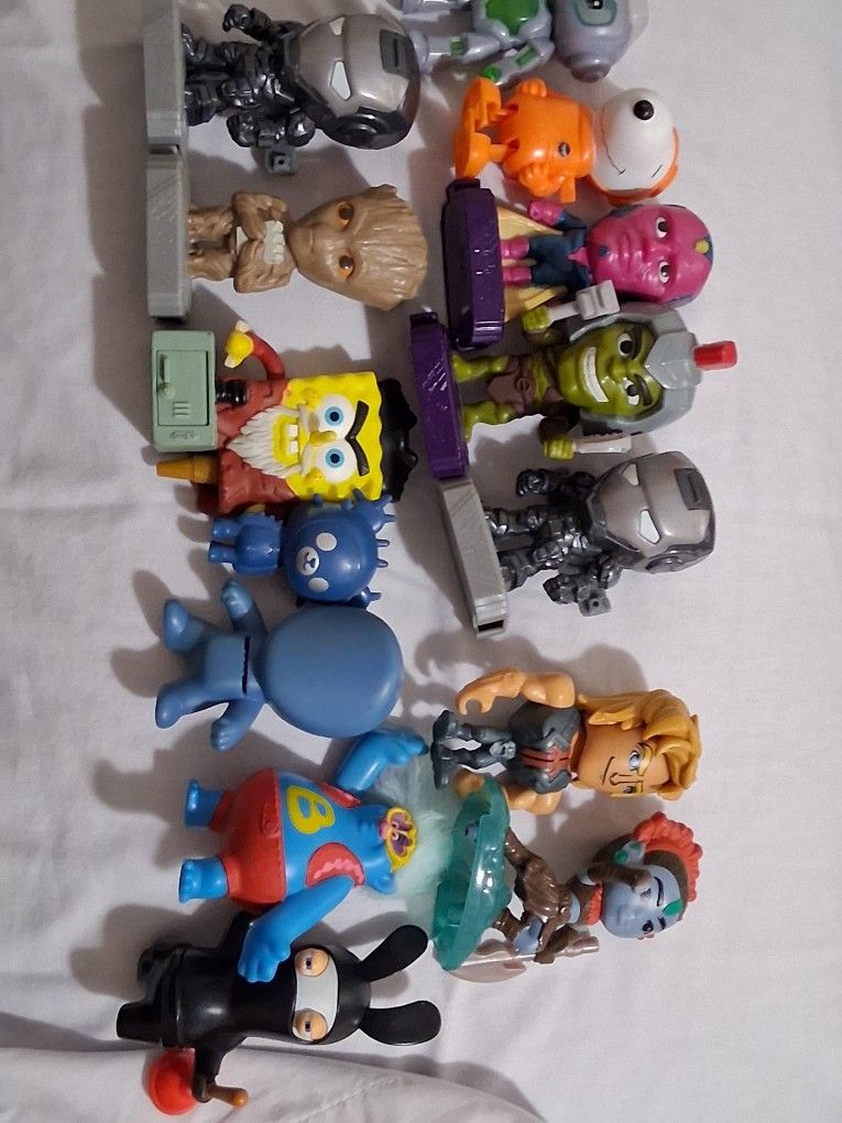 Toy Figures Bundle – Marvel, SpongeBob, Groot & Mixed Character Lot