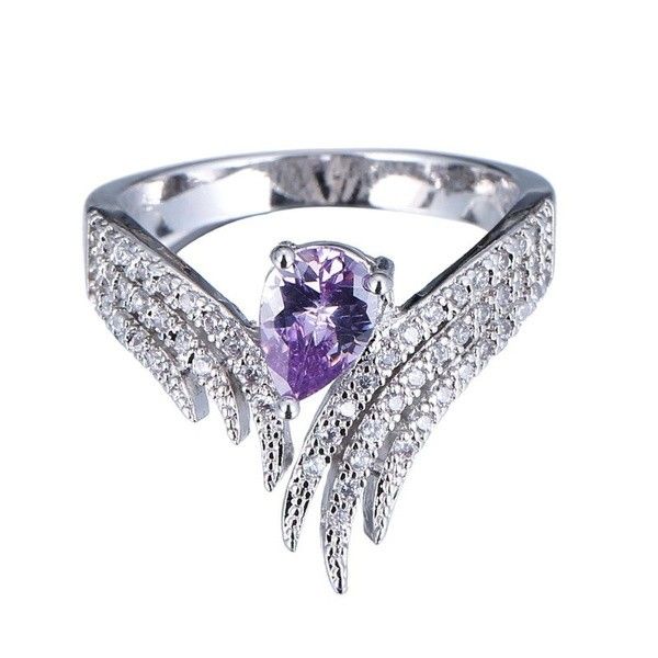 Exquisite White Sapphire Wings Charming Diamond Ring