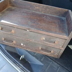 Antique Wood Tool Storage Box